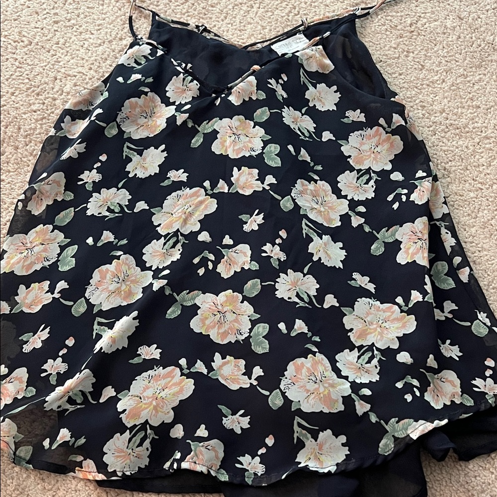 Sienna Sky Floral A-Line Skirt in Black and Cream